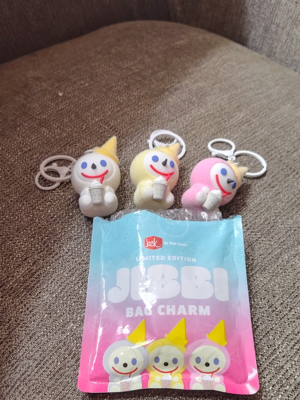 Limited Edition Kids Jibbi Backpack Charm - Pink, Yellow, White